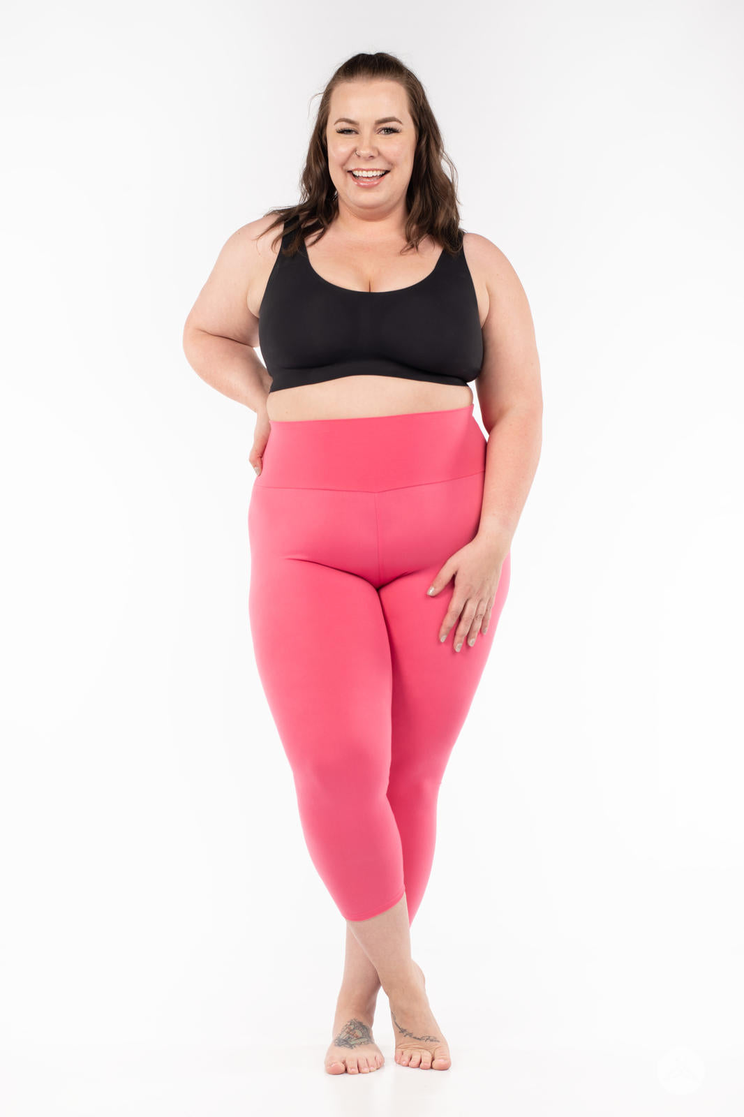 Solid High-Waisted Crops