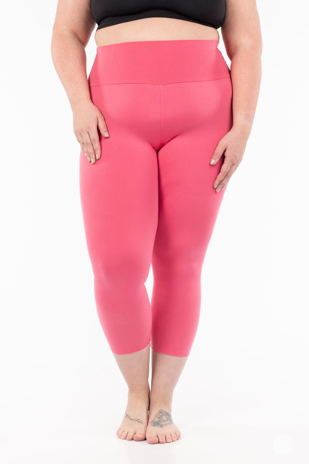 Solid High-Waisted Crops