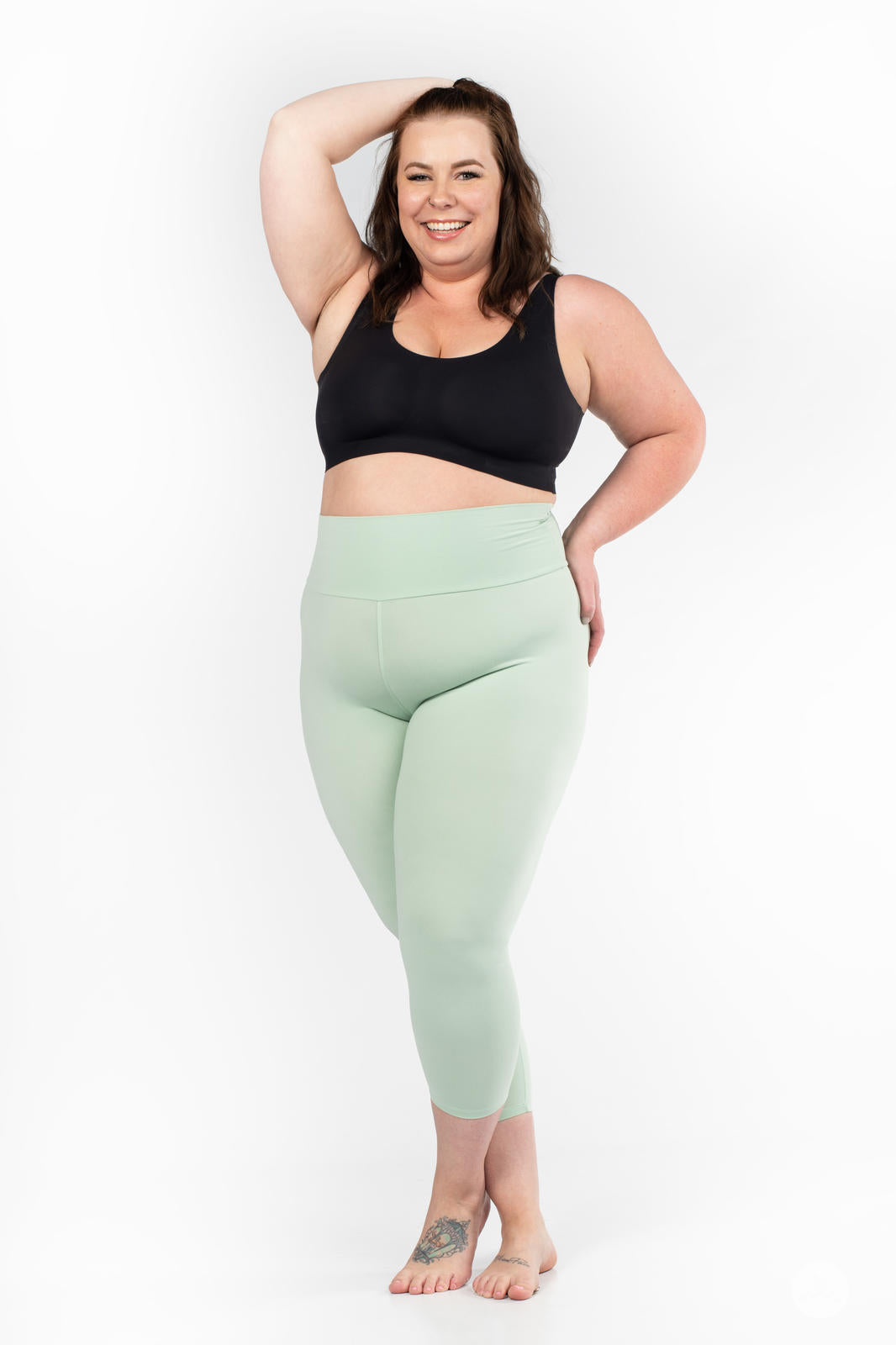 Solid High-Waisted Crops