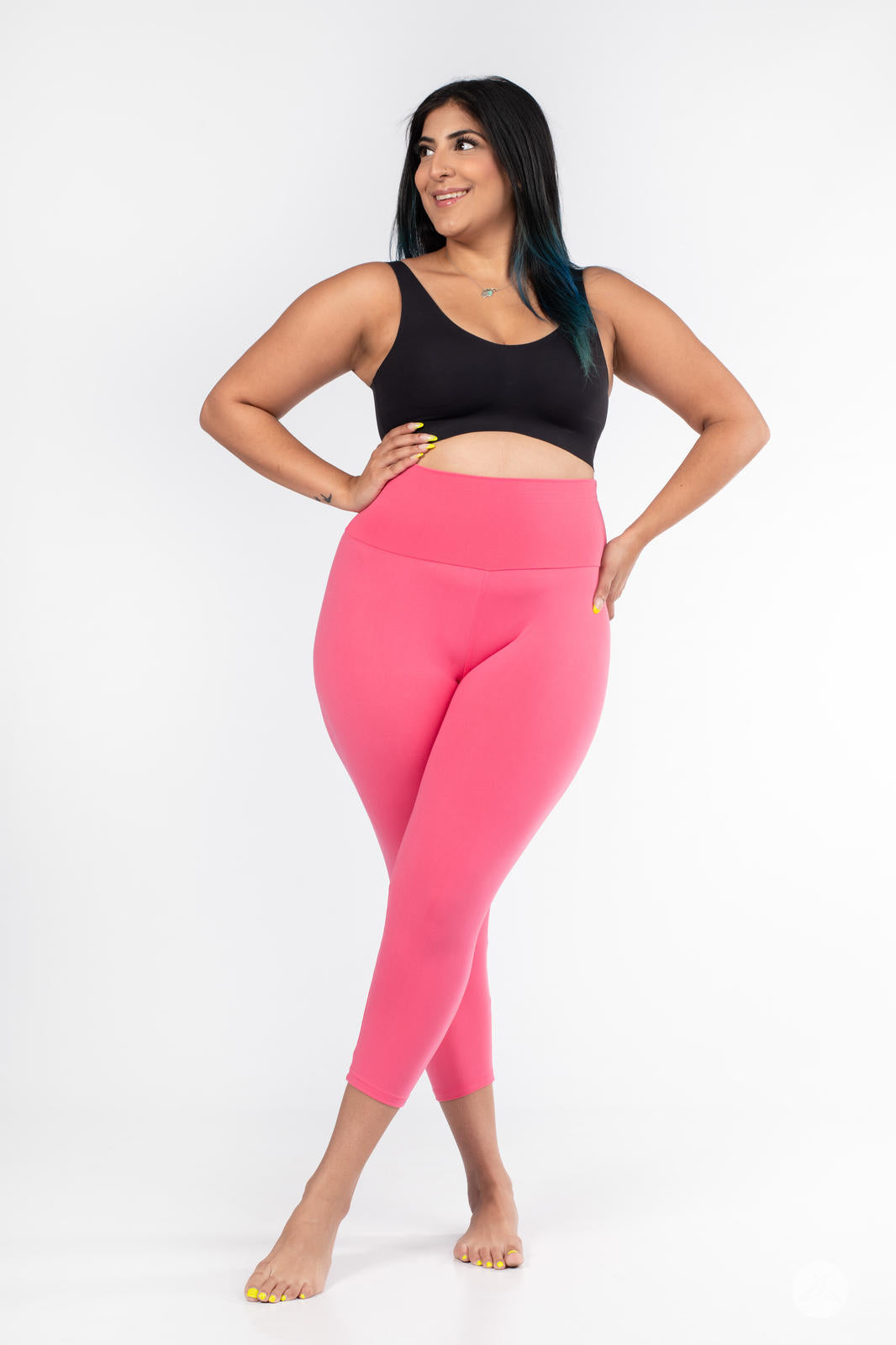 Solid High-Waisted Crops