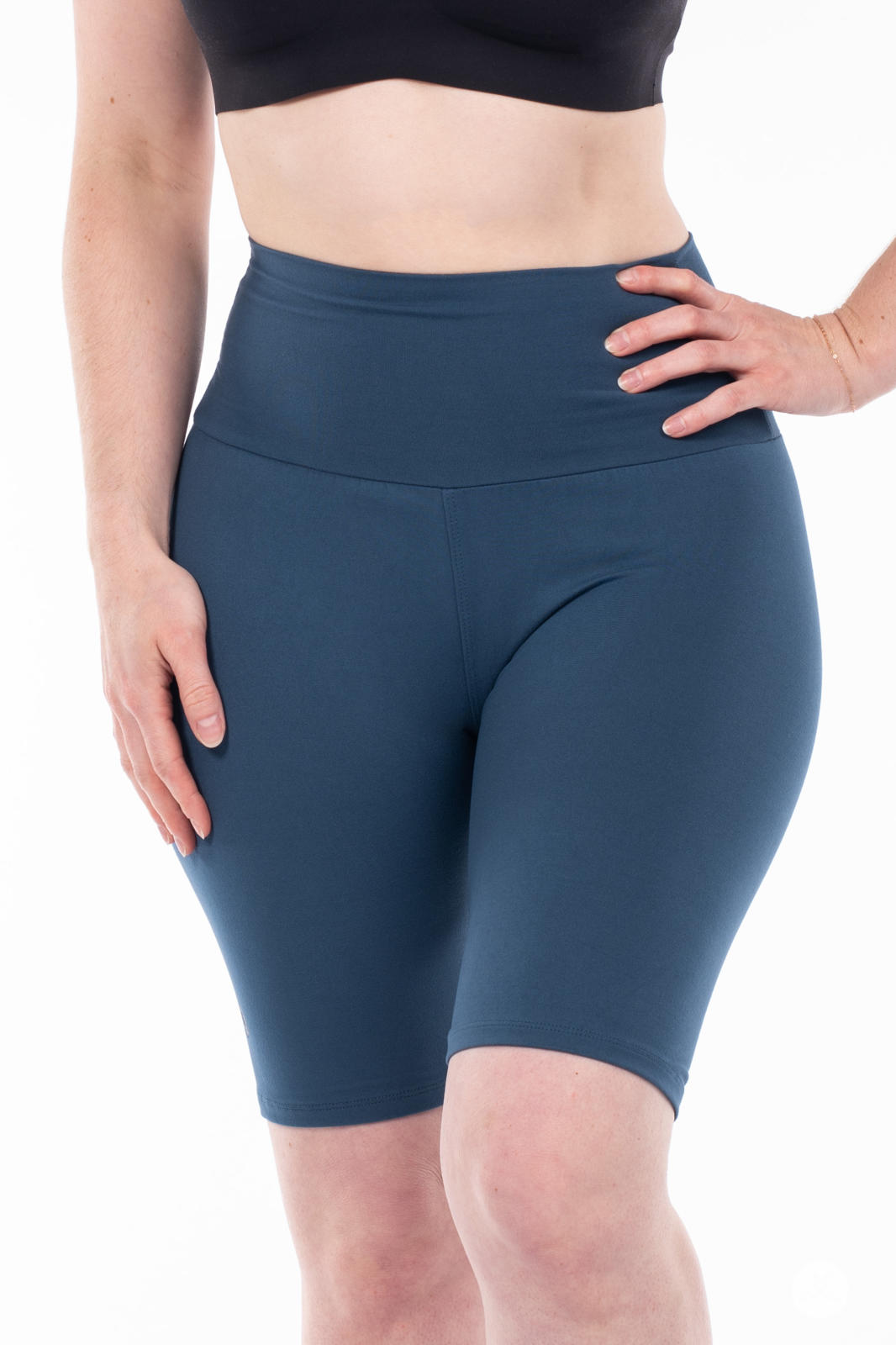 Solid High-Waisted Biker Shorts