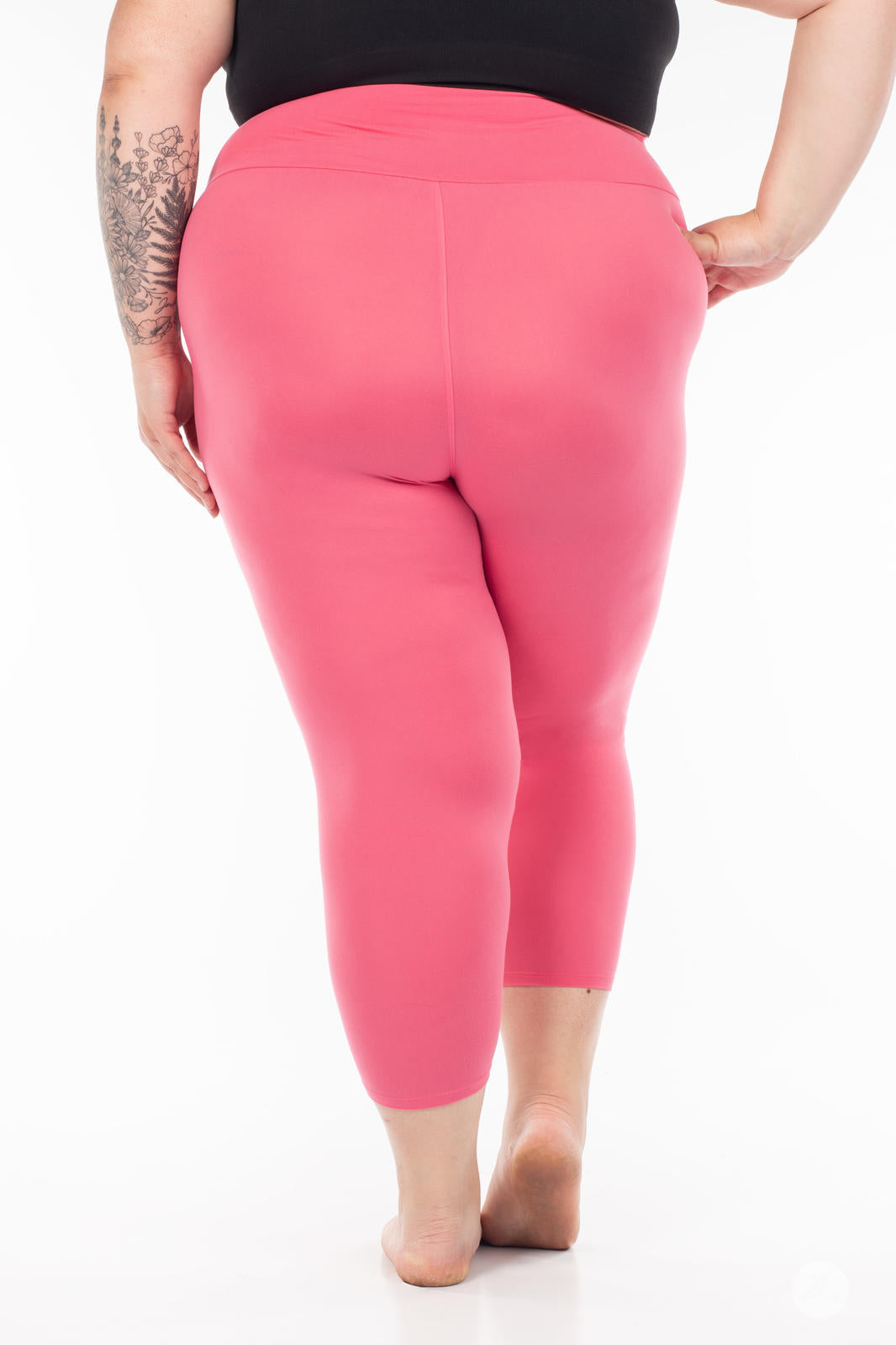 Solid High-Waisted Crops