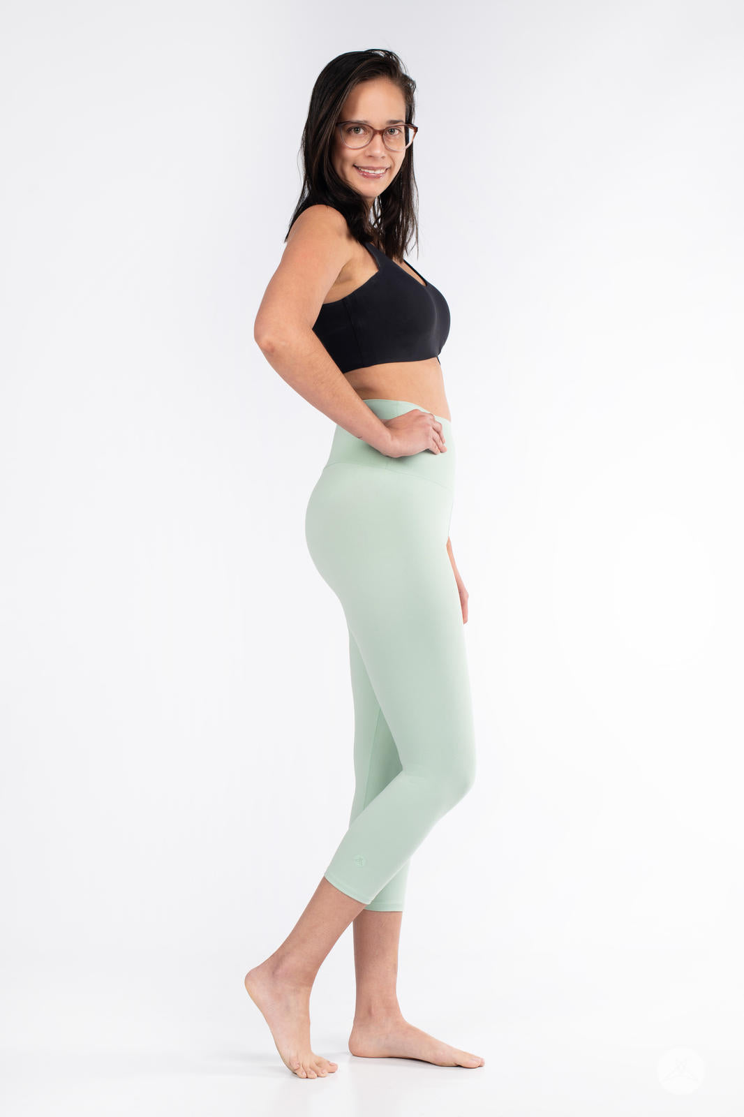 Solid High-Waisted Crops