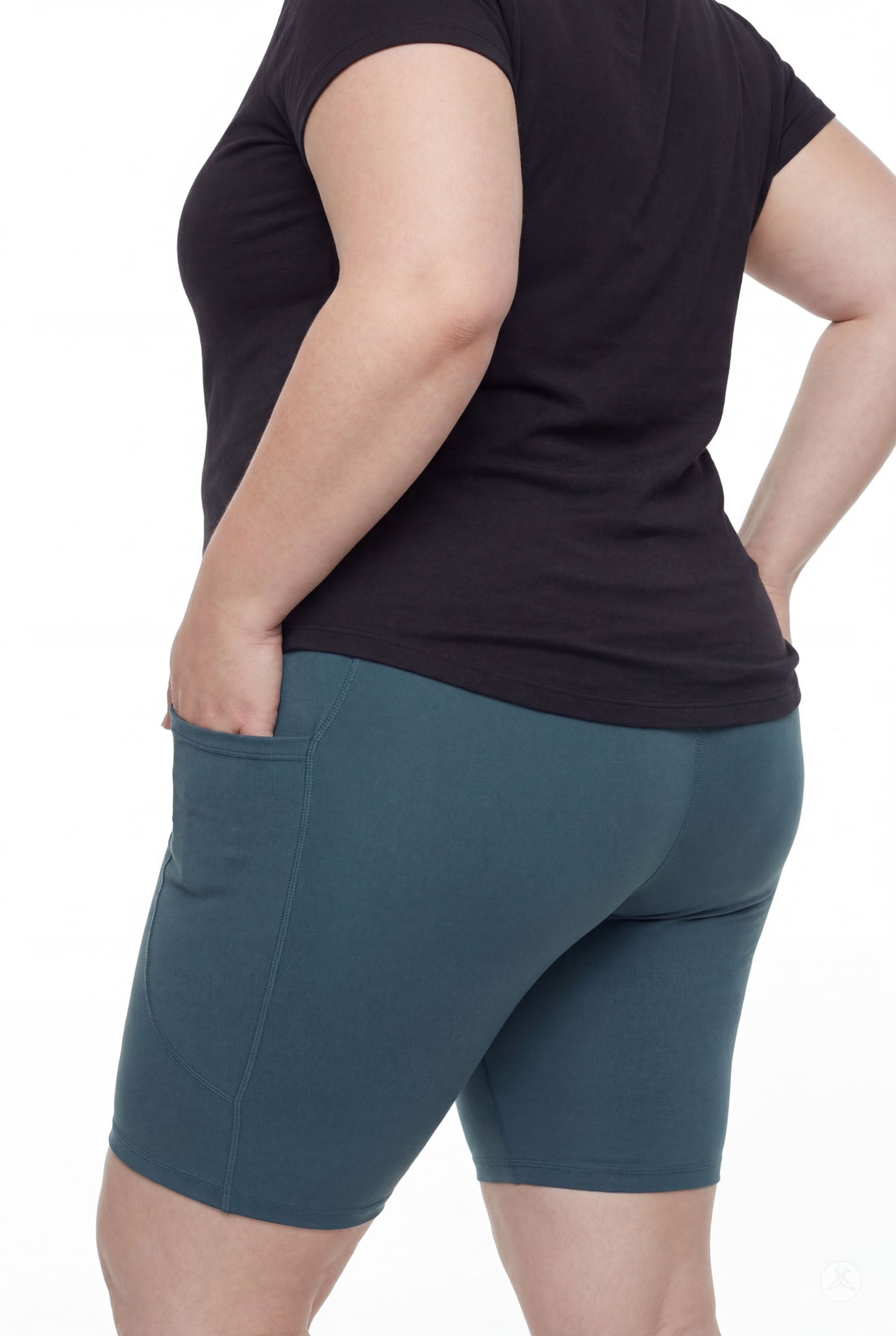 Deep Teal Pocket Biker Shorts