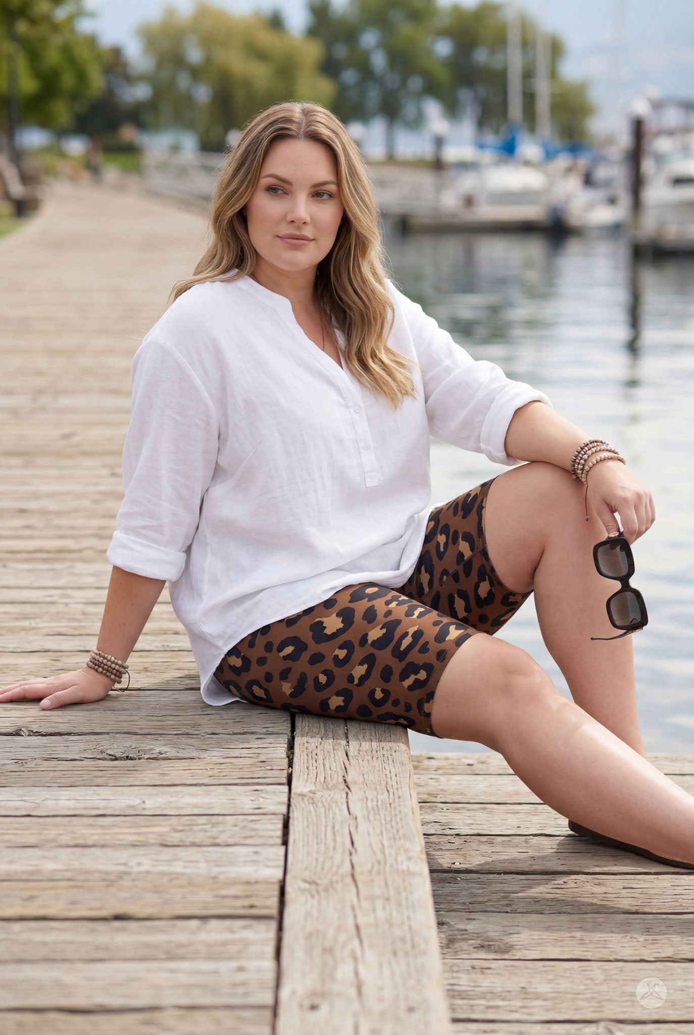 Mocha Spots Biker Shorts