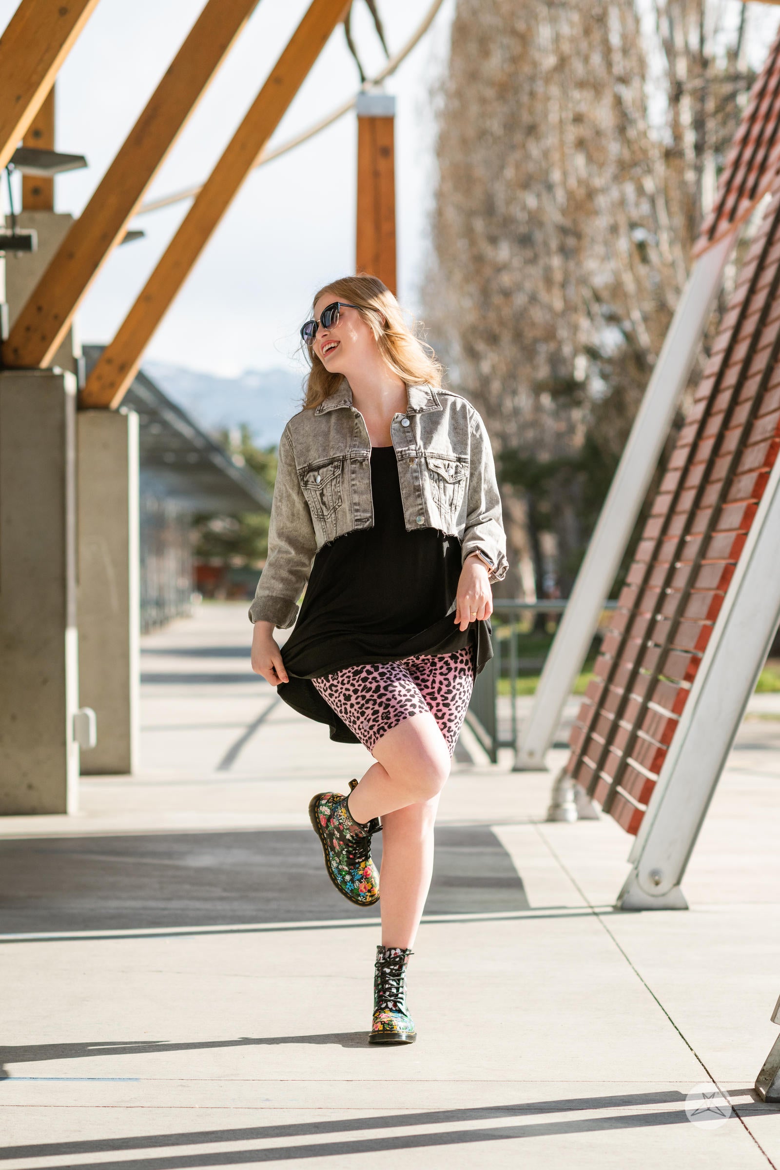 SweetLegs A Little Wild Biker Shorts in pink cheetah print cropped above the knee for playful summer layering