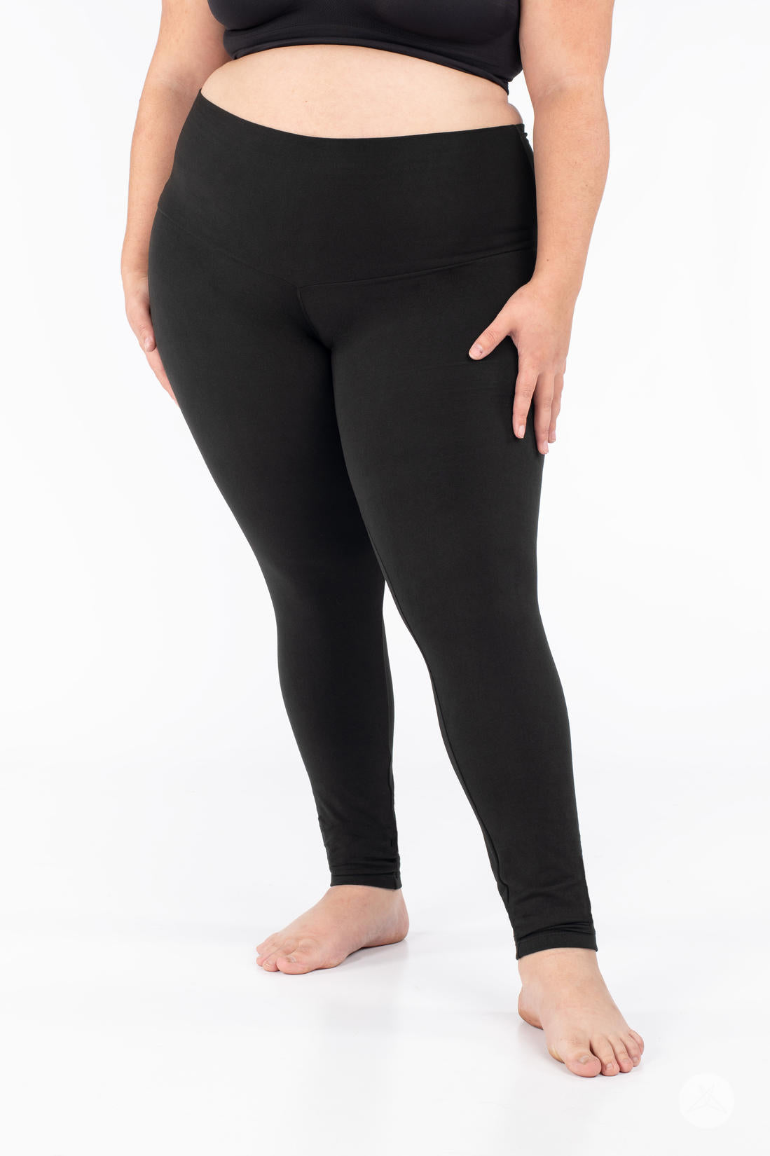 Black Wide Waistband Leggings