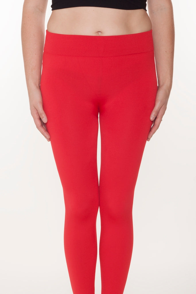 Lipstick Red Fleece leggings - SweetLegs