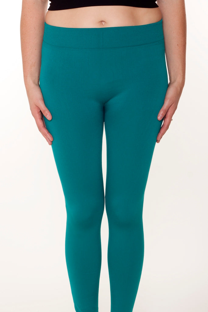 Dark Turquoise Fleece leggings - SweetLegs