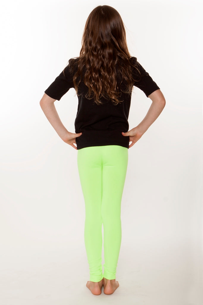 Electric Green Kids Fleece leggings - SweetLegs