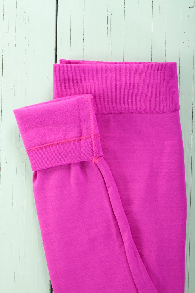 Fuschia Fleece leggings - SweetLegs