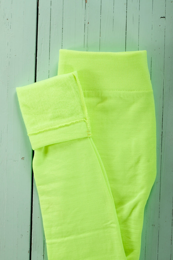 Electric Green Kids Fleece leggings - SweetLegs