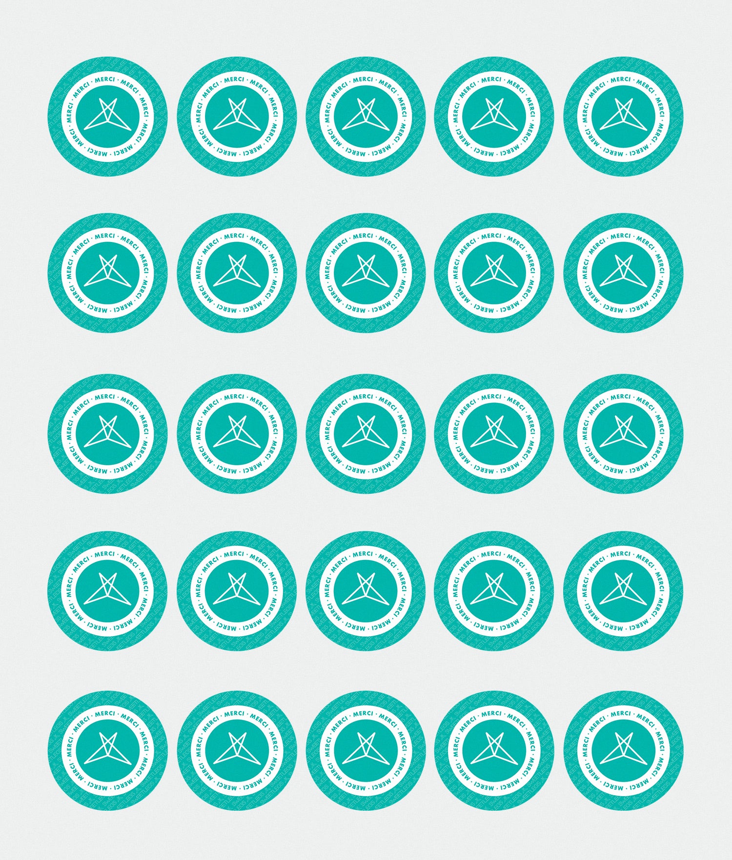 Merci circle sticker pack 25PCs