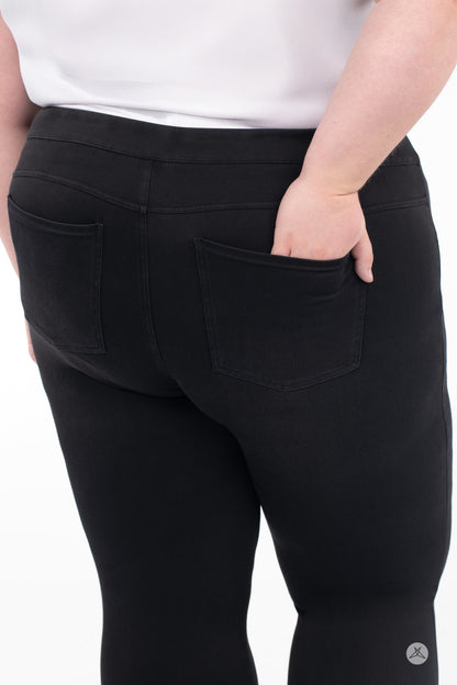 SweetLegs Denim High-Waisted Pocket Leggings - Black - 3XL - Back