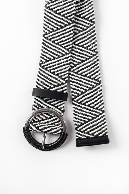 Woven Stretch Belt Geometric