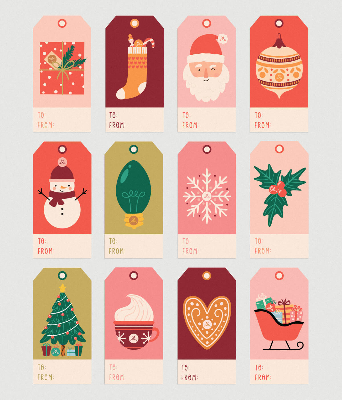 Holiday Gift Tag Sticker Sheet