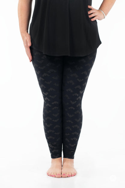 SweetLegs Flight Risk Leggings in black patterned high waisted leggings