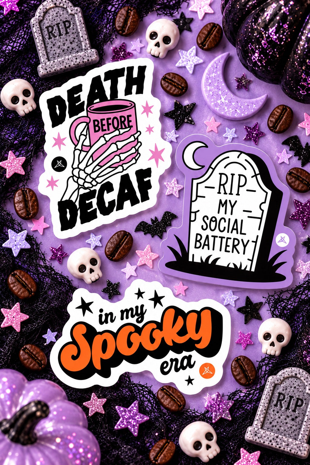 Death Before Decaf Sticker Pack