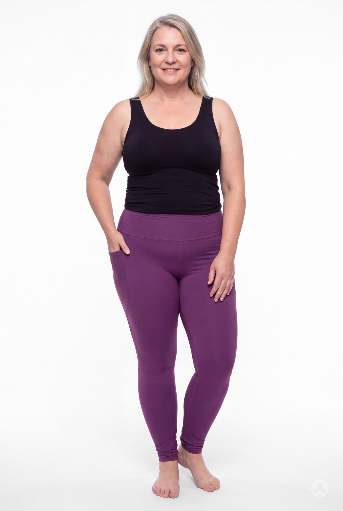 Deep Plum High-Waisted Pocket Leggings
