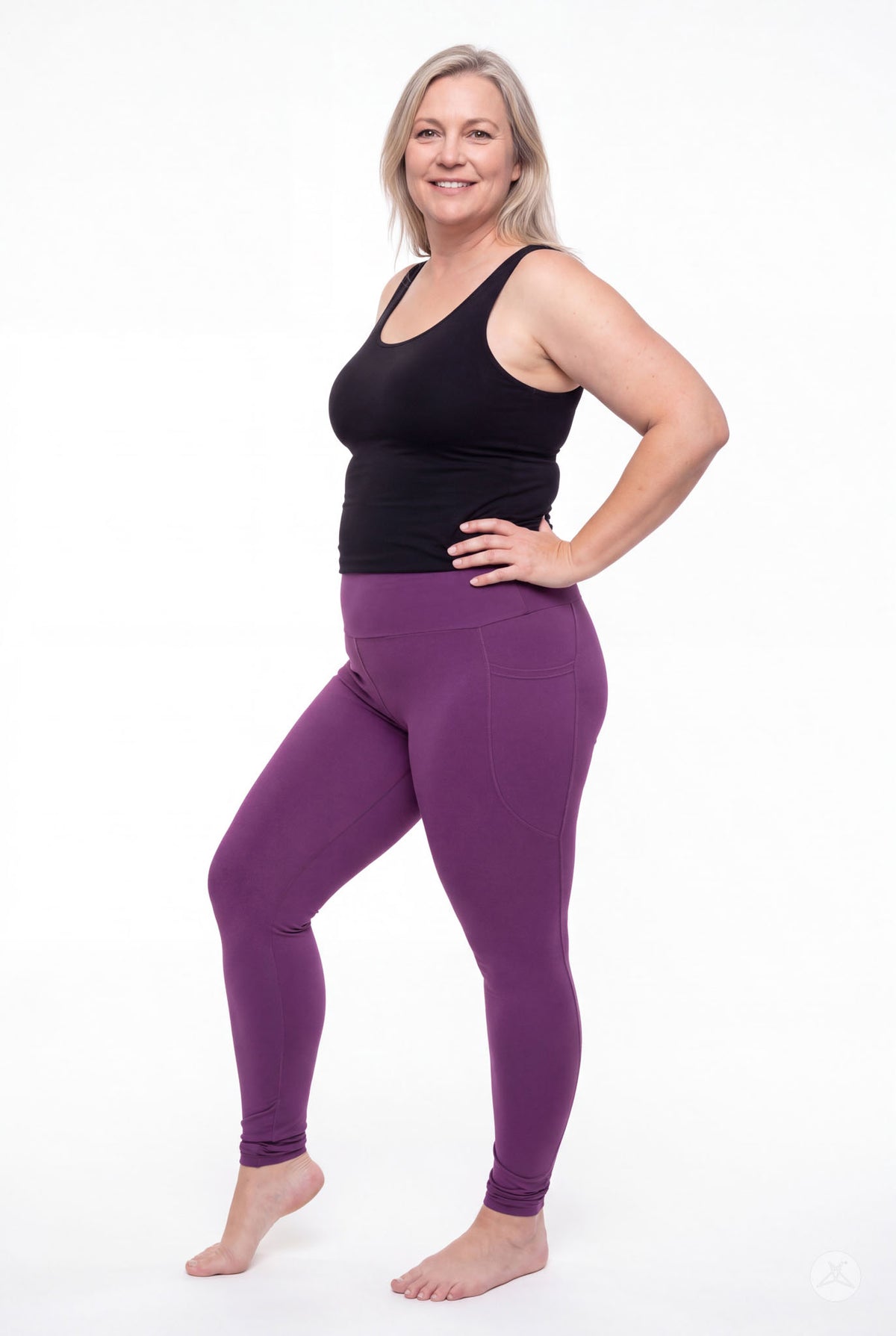 Deep Plum High-Waisted Pocket Leggings