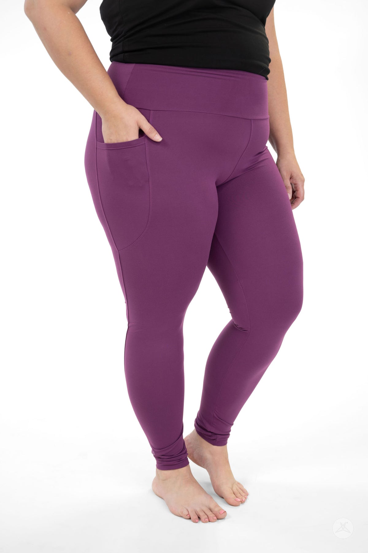 Deep Plum High-Waisted Pocket Leggings