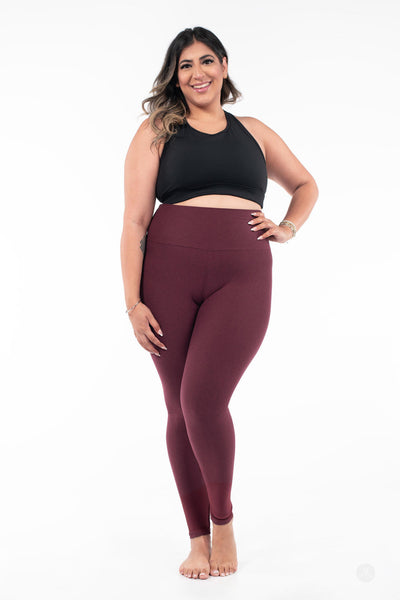 Maroon Fade High-Waisted Leggings - June 40% Off