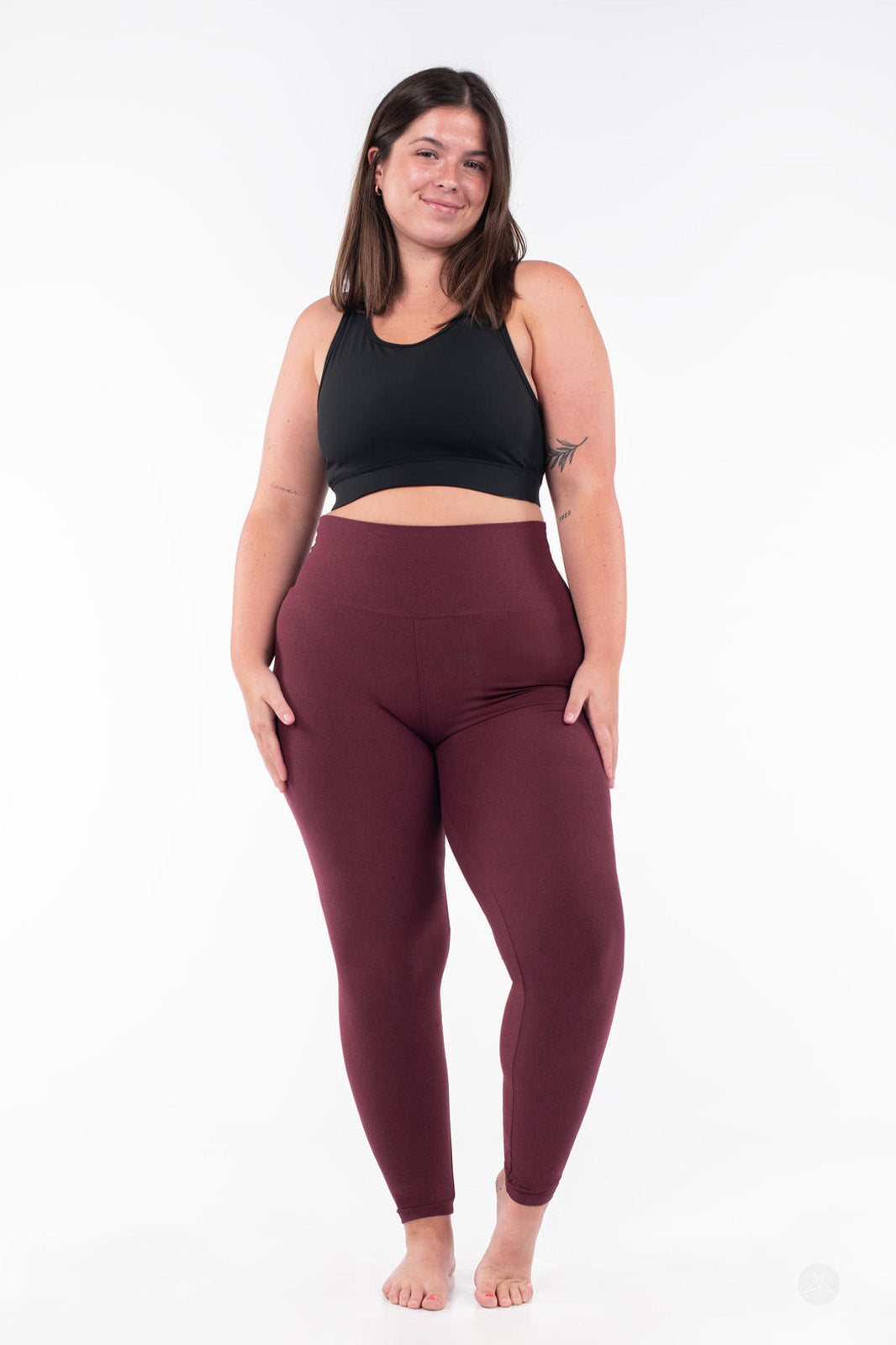 Maroon Fade High-Waisted Leggings