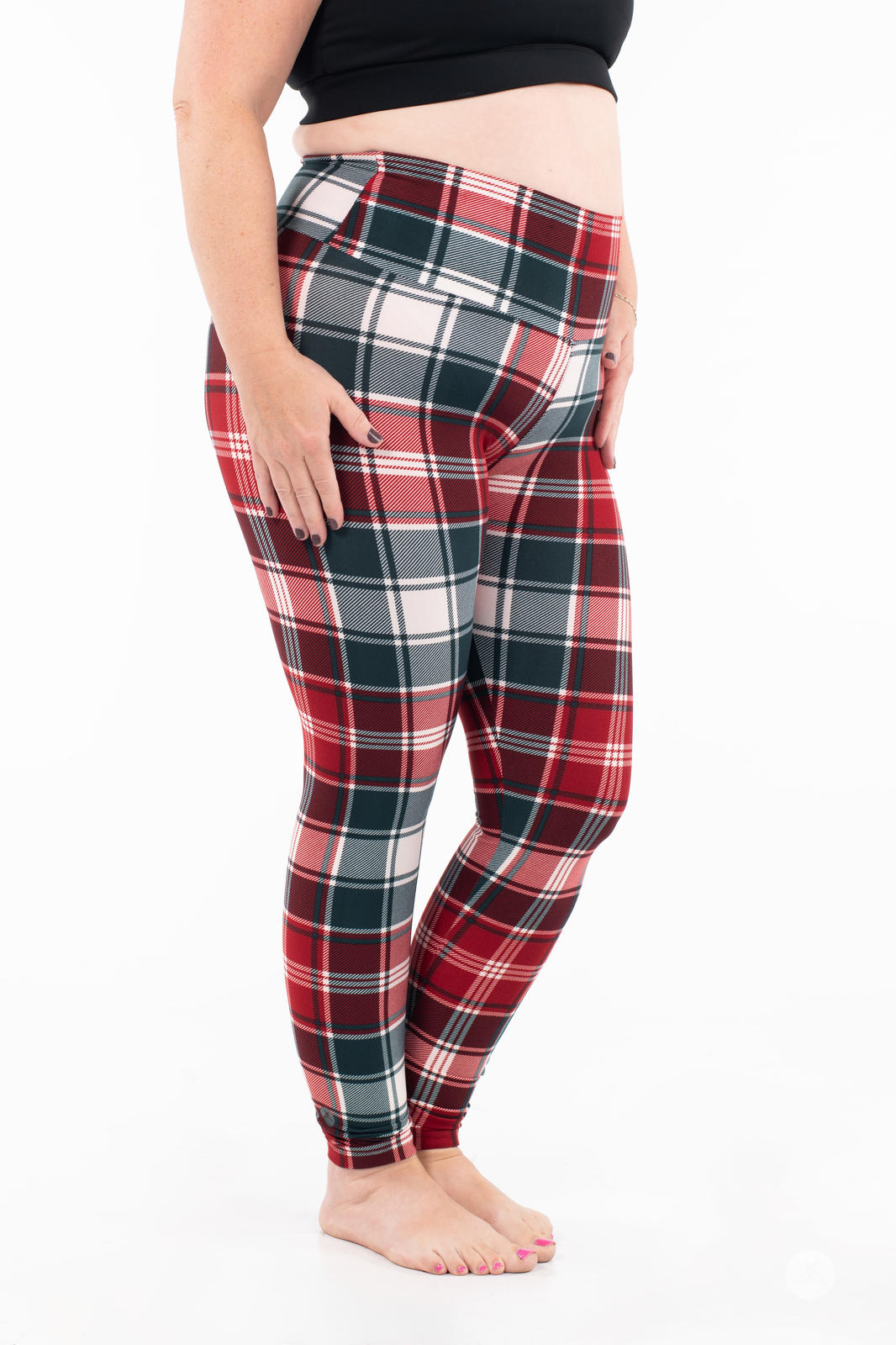 Merry Tartan High-Waisted Leggings