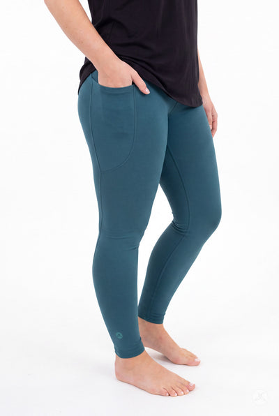 Deep Teal Pocket Leggings - 
