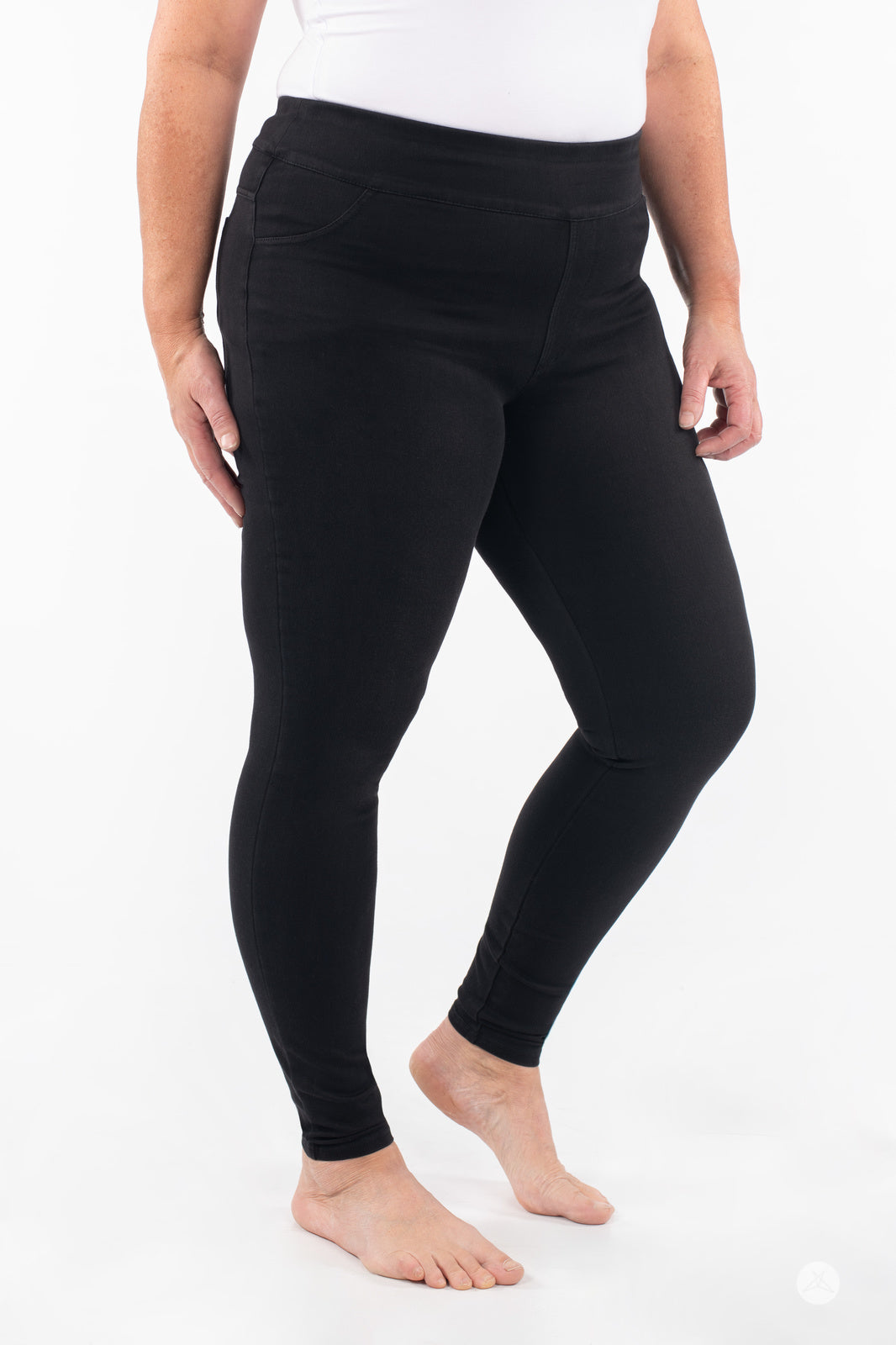 SweetLegs Denim High-Waisted Pocket Leggings - Black - XL - Legs