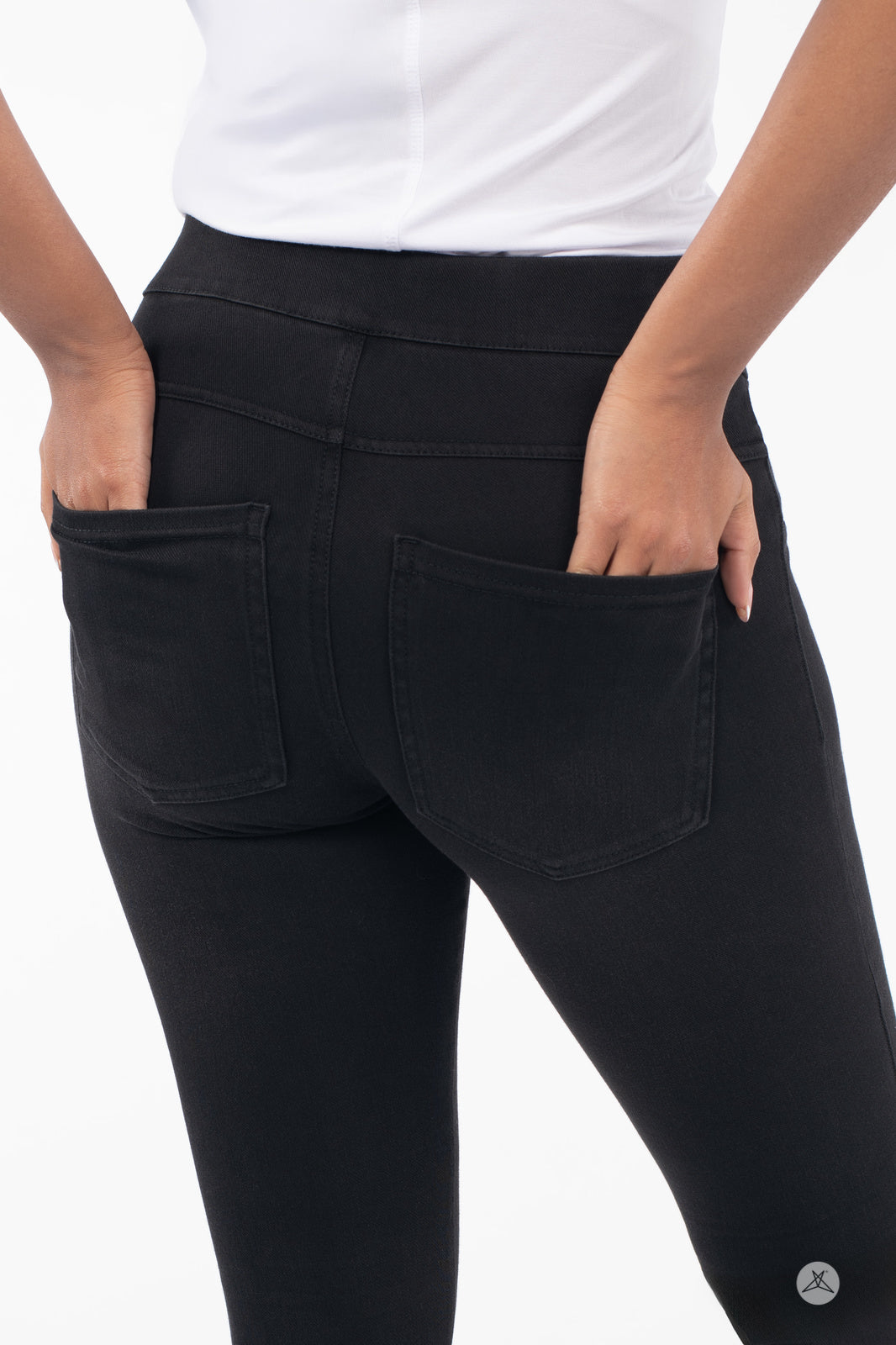 SweetLegs Denim High-Waisted Pocket Leggings - Indigo - XS - Back