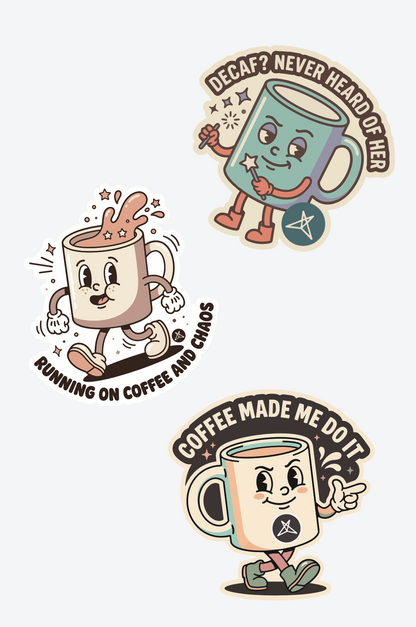 Coffee & Chaos Sticker Pack