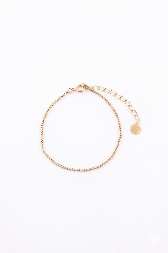 Luxe Gold Box Chain Bracelet