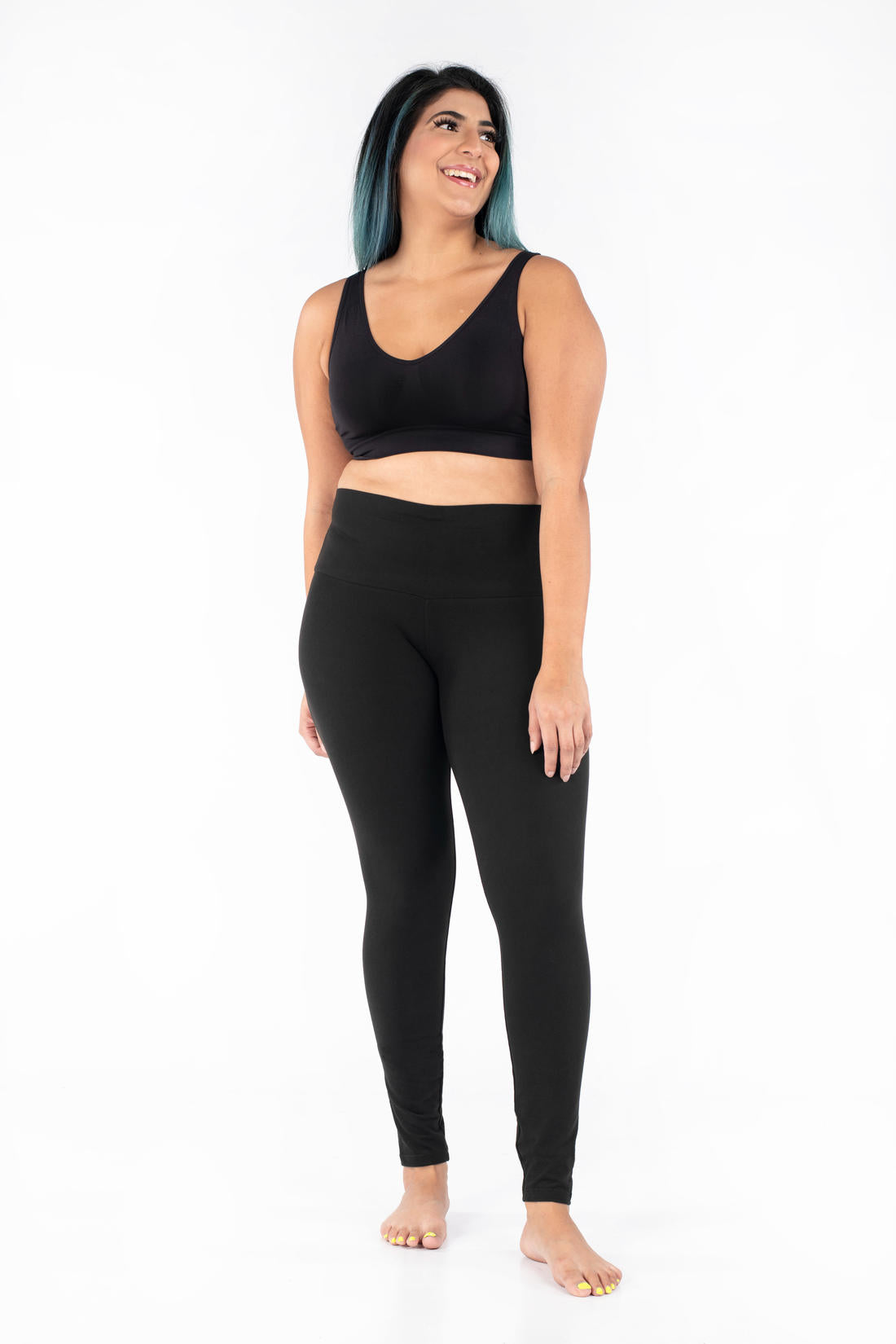 Black Wide Waistband Leggings
