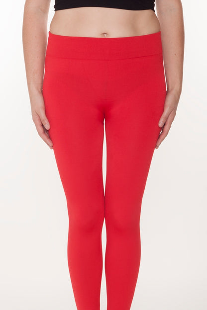 Lipstick Red Fleece leggings - SweetLegs