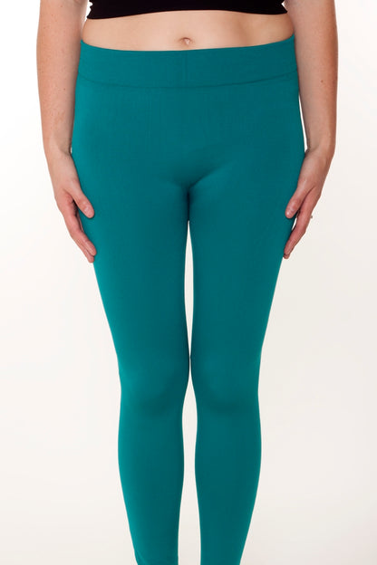 Dark Turquoise Fleece leggings - SweetLegs