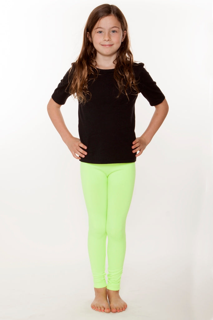 Electric Green Kids Fleece leggings - SweetLegs