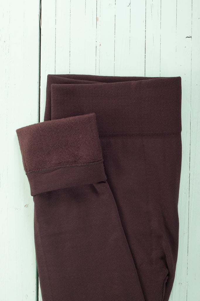 Coffee Bean Fleece leggings - SweetLegs