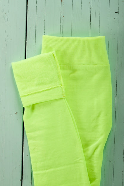 Electric Green Kids Fleece leggings - SweetLegs