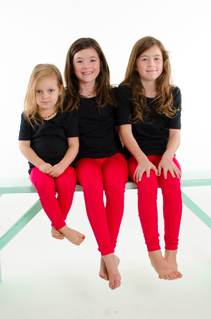 Electric Crimson Kids Fleece leggings - SweetLegs
